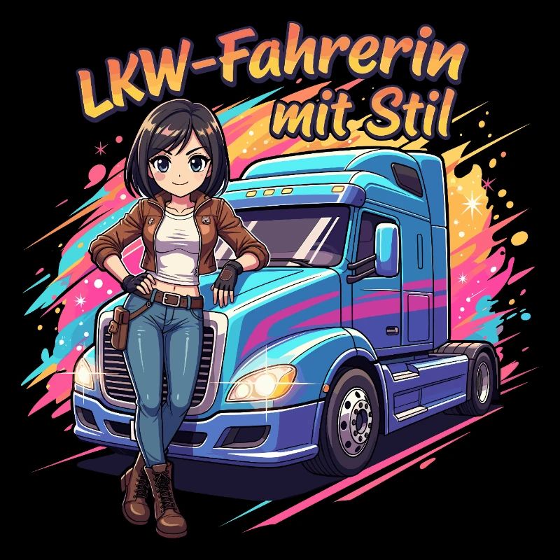 Chauffeur de camion avec du style
