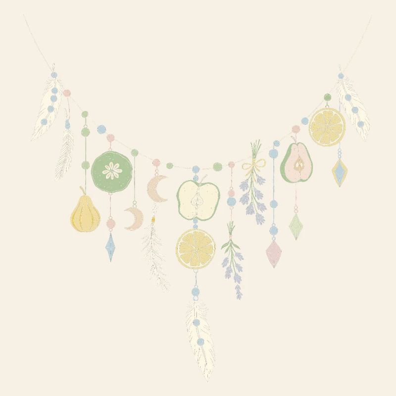 Delicate Fruit and Feather Necklace