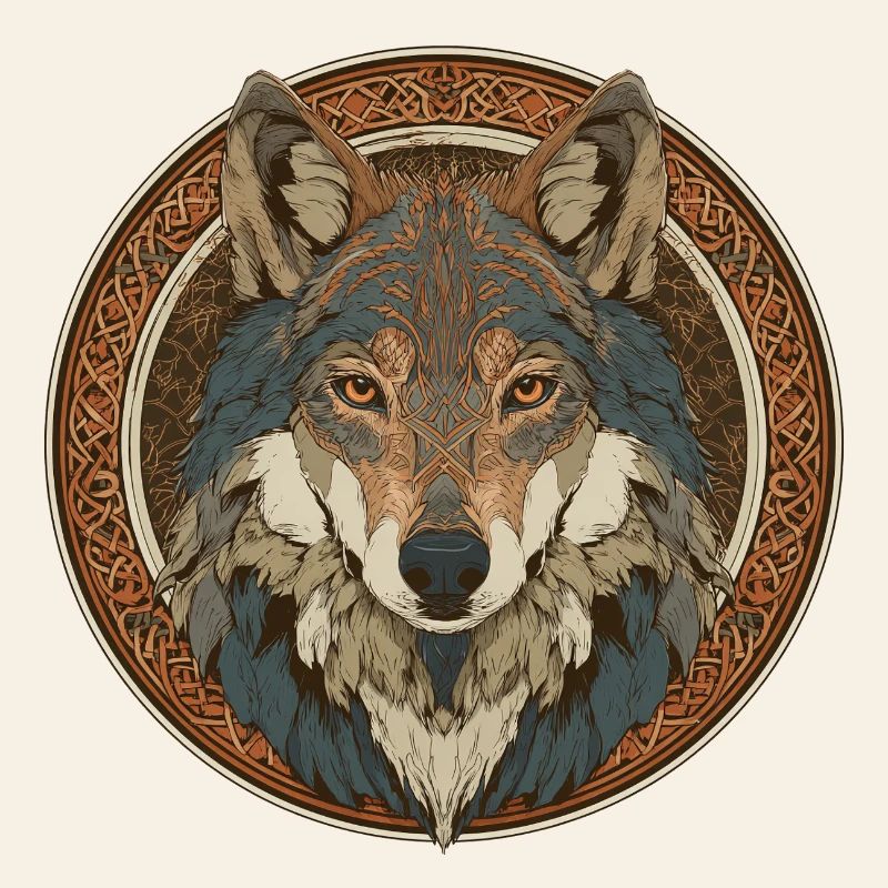 Legendenhafter Wolf mit keltischem Muster