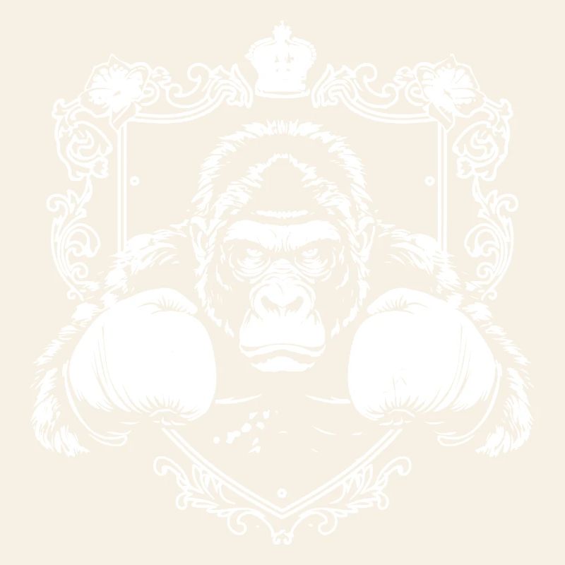 Strong gorilla with combat gloves