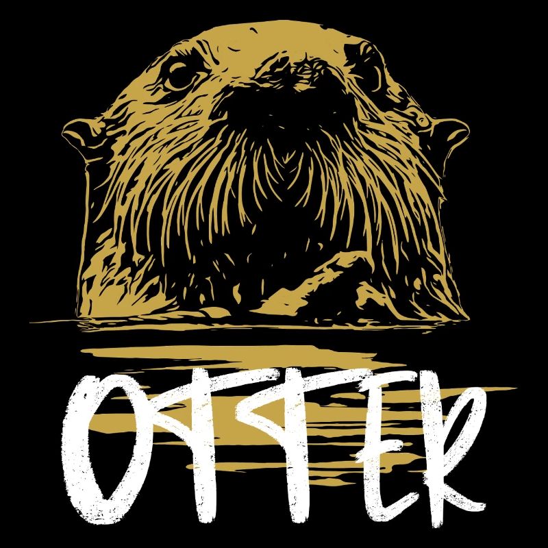 Modern calligraphy otter illustration