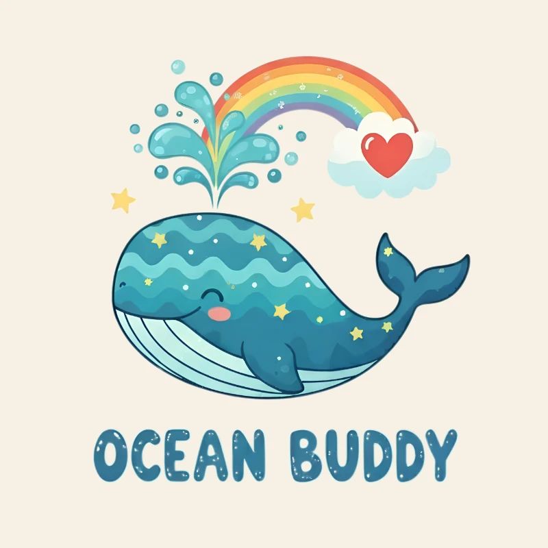 Wunderlicher Ozeanwal mit Regenbogenherz