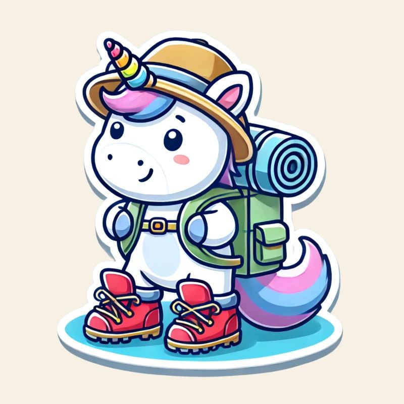 Abenteuer Einhorn mit Rucksack & Wanderschuhen