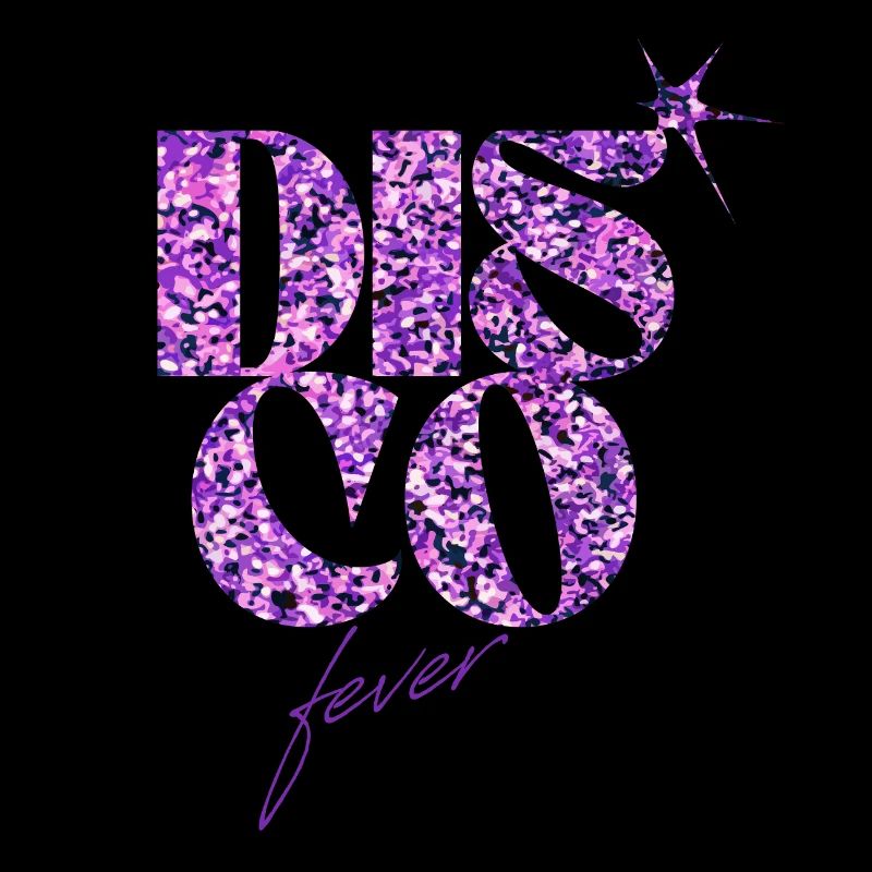 Glitzerndes Disco Love Emblem