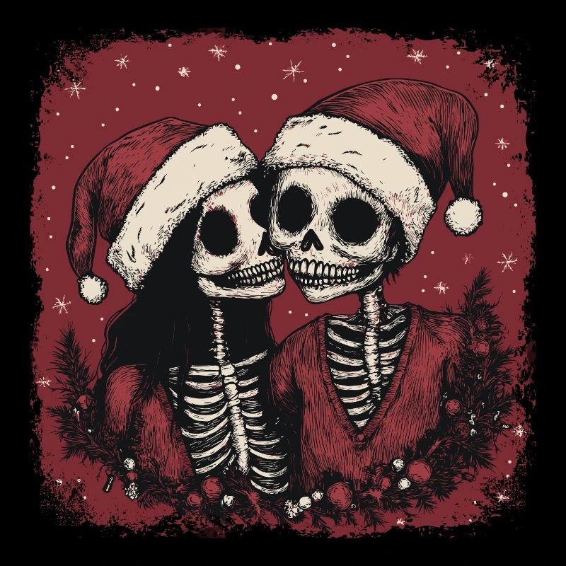 Couple de zombies célébrant Noël