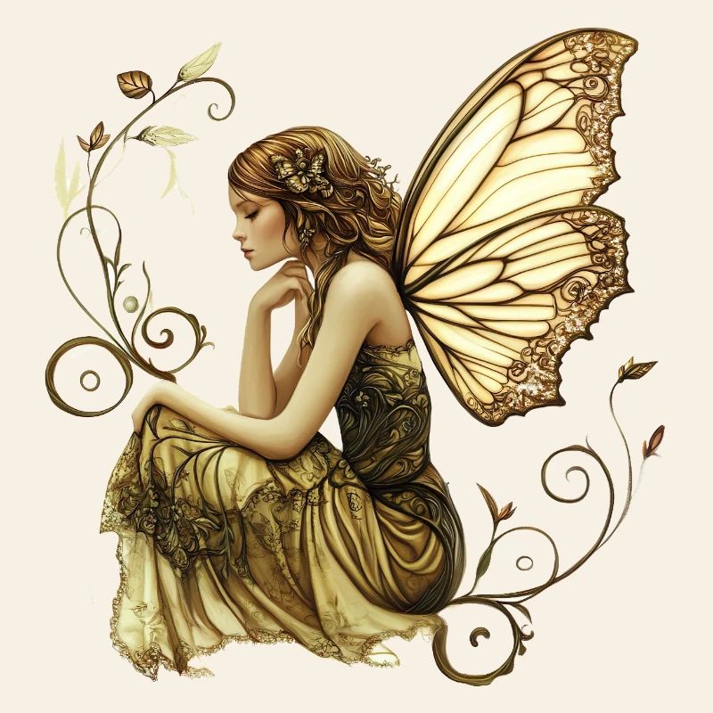 Fée noble aux ailes de papillon