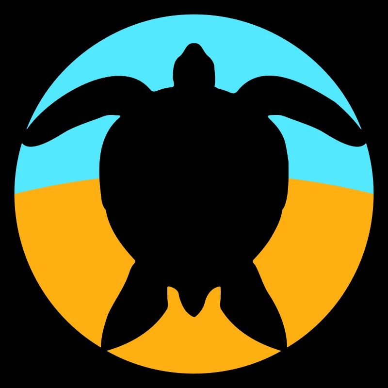 Tortue Logo Plage Eau Mer Rond Icône