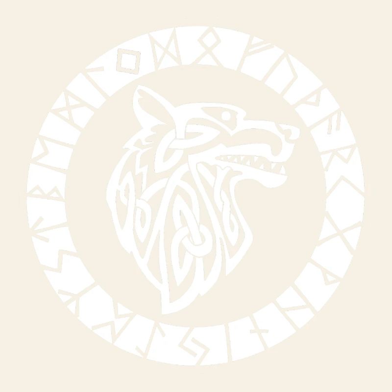 Wikinger-Emblem des weißen Wolfes