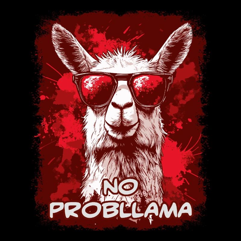 Cool llama alpaca with sunglasses