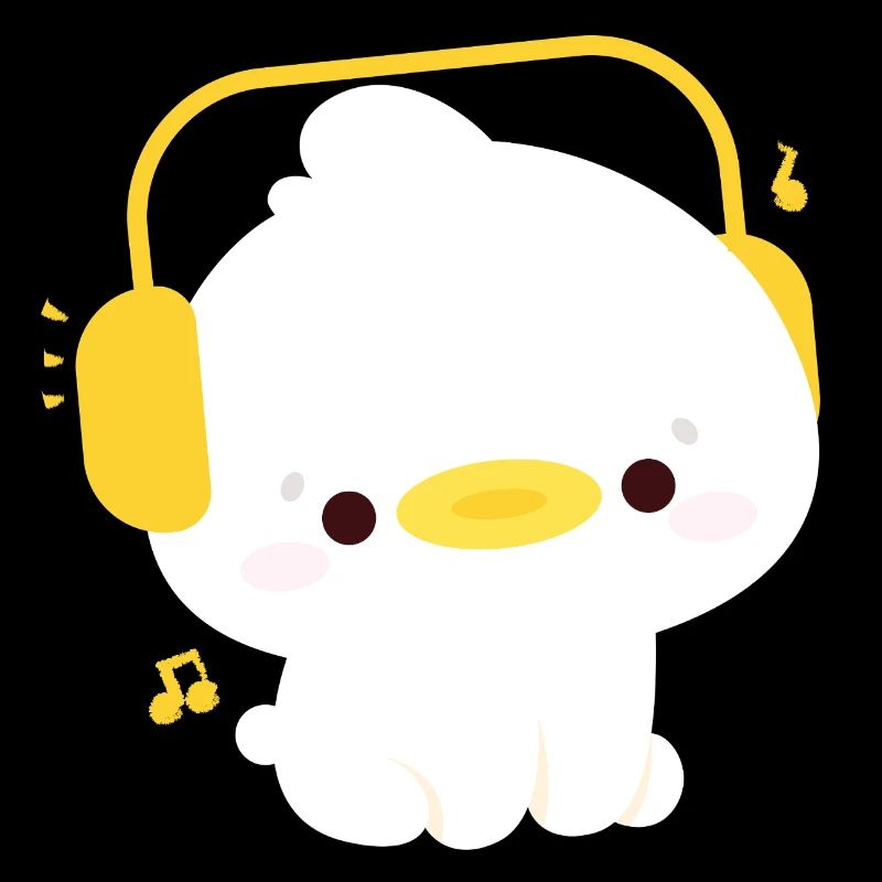 Ente mit Kopfhörern