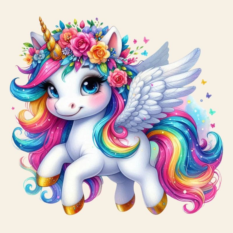 Rainbow Winged Unicorn Crown