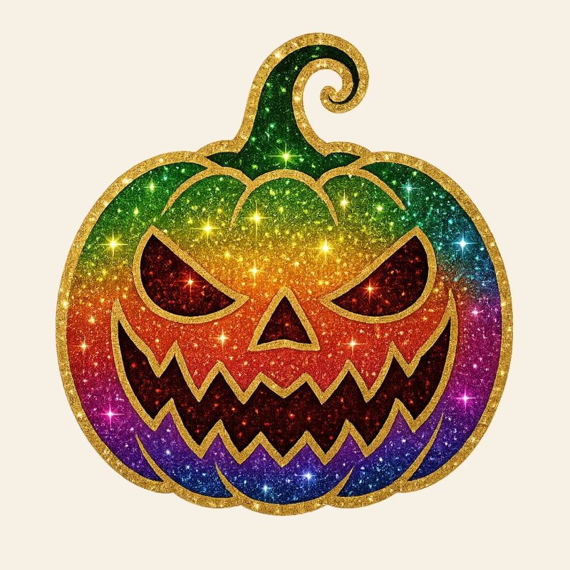 Rainbow Glitter Pumpkin Halloween