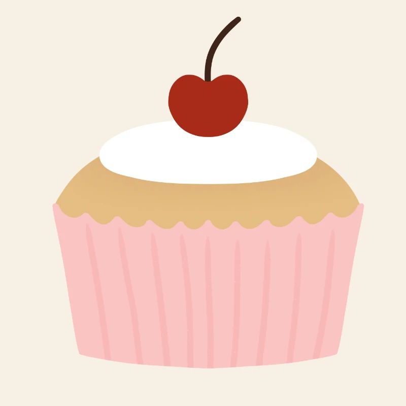 Pastellfarbener Cupcake mit Kirsche