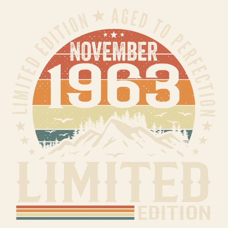 November 1963 Einzigartiger Retro-Geburtstag