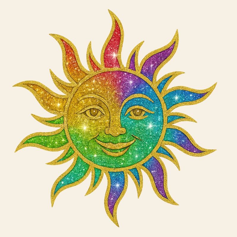 Regenbogen Sonne Glitzerstern