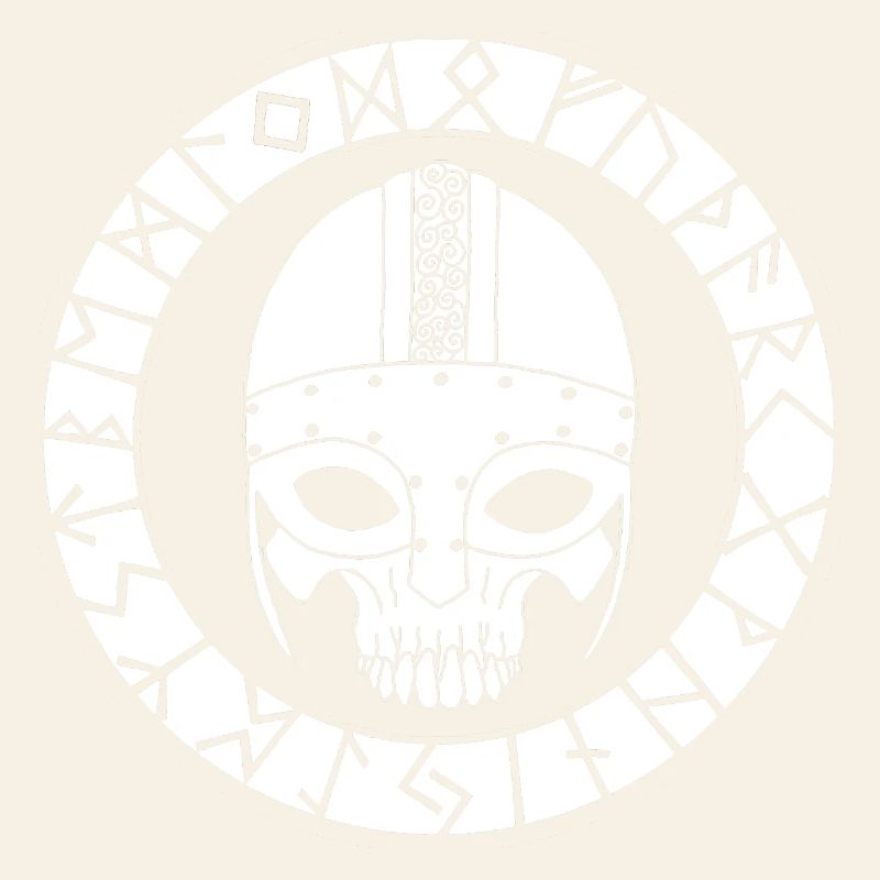 Crâne blanc et runes vikings
