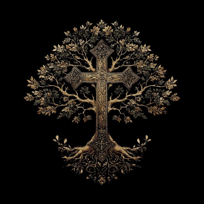 Croix Chrétienne Arbre Foi