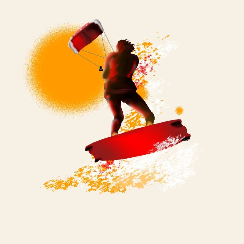 Kite Surfer Farbexplosion Print