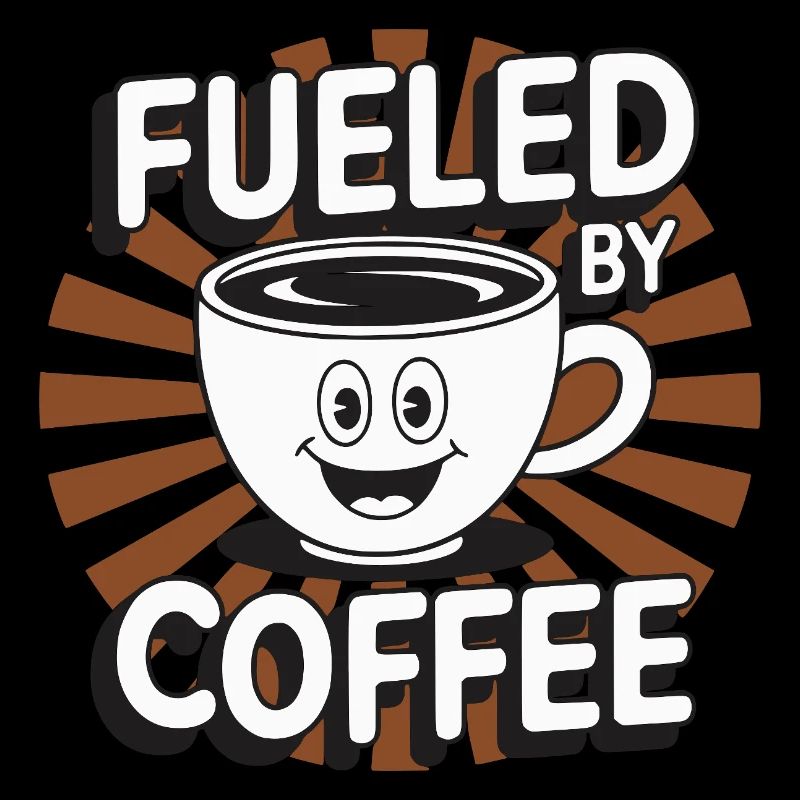 Fueled by Coffee – smiling coffee mug