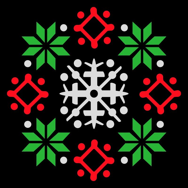 Schneeflocken Muster Weihnachtspullover Schnee
