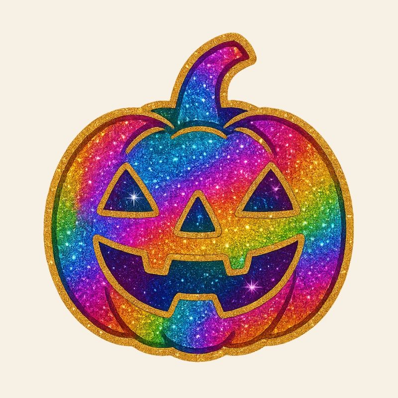 Rainbow Glitter Pumpkin