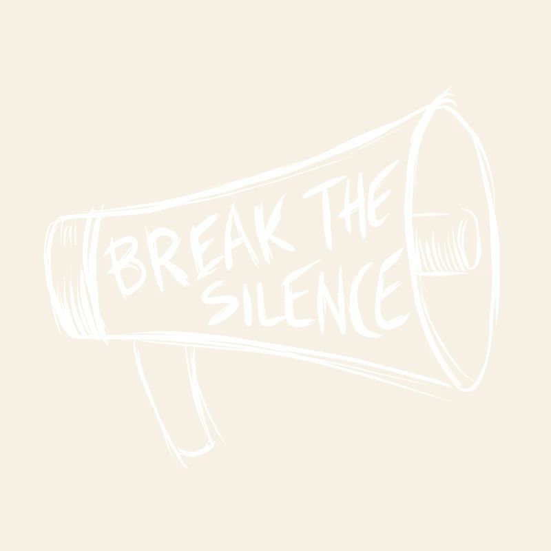 Break the Silence Megaphon Strichzeichnungen