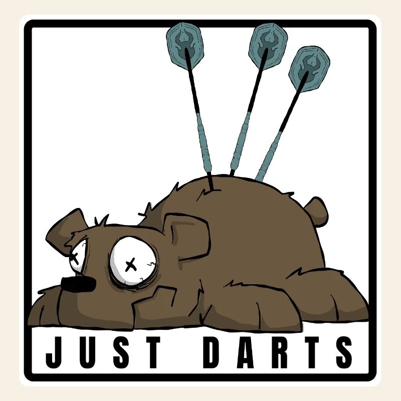 Drôle de fléchettes motif comique. JUSTE DES FLÉCHETTES