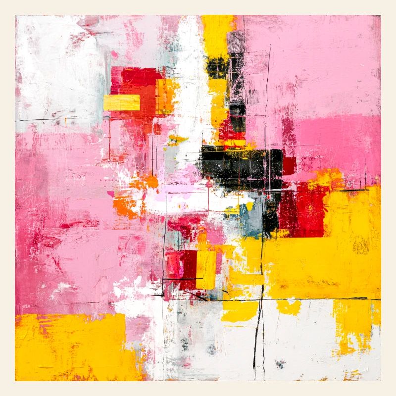 Blocs de couleur abstraits Rose Jaune