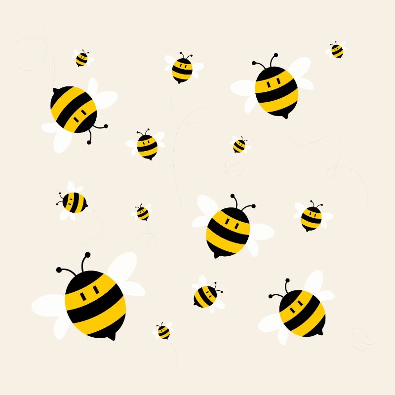 Bees in flight - bee love