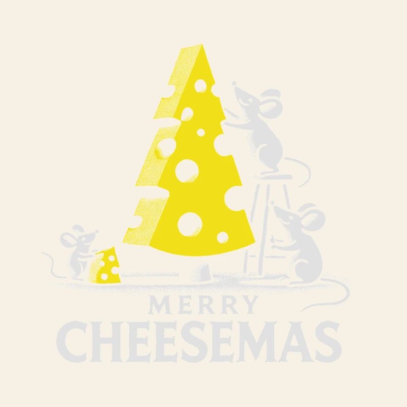 Merry Cheesemas Cute Mice & Cheese Tree Tee