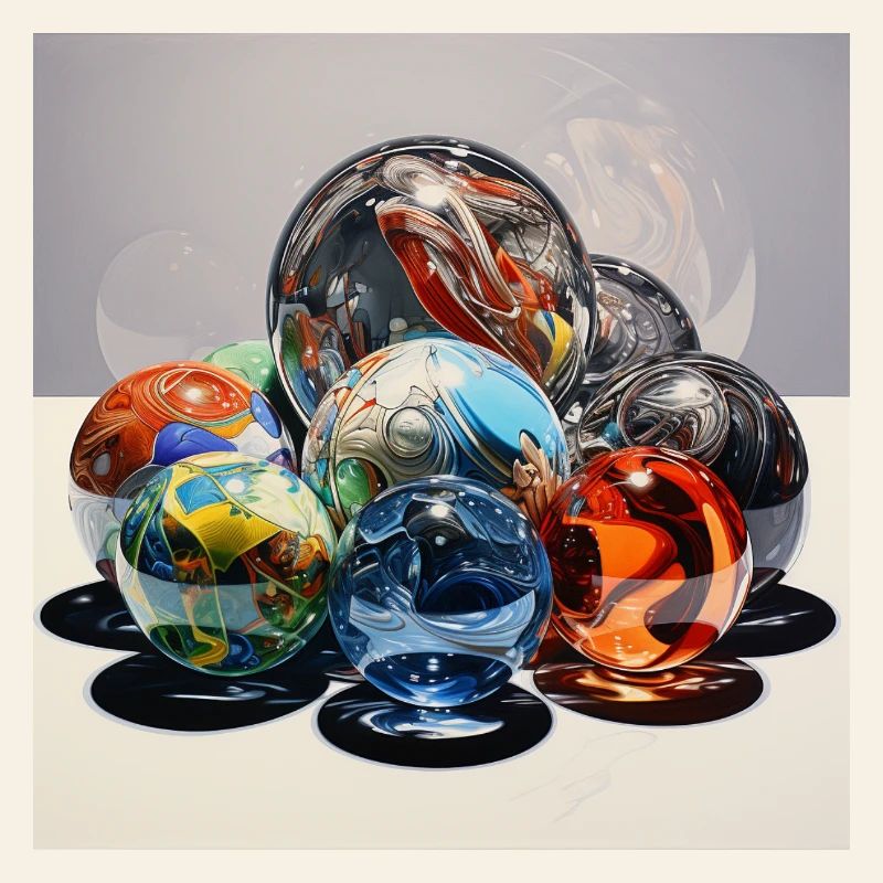 Jeu de couleurs Boules de verre Art de reflet