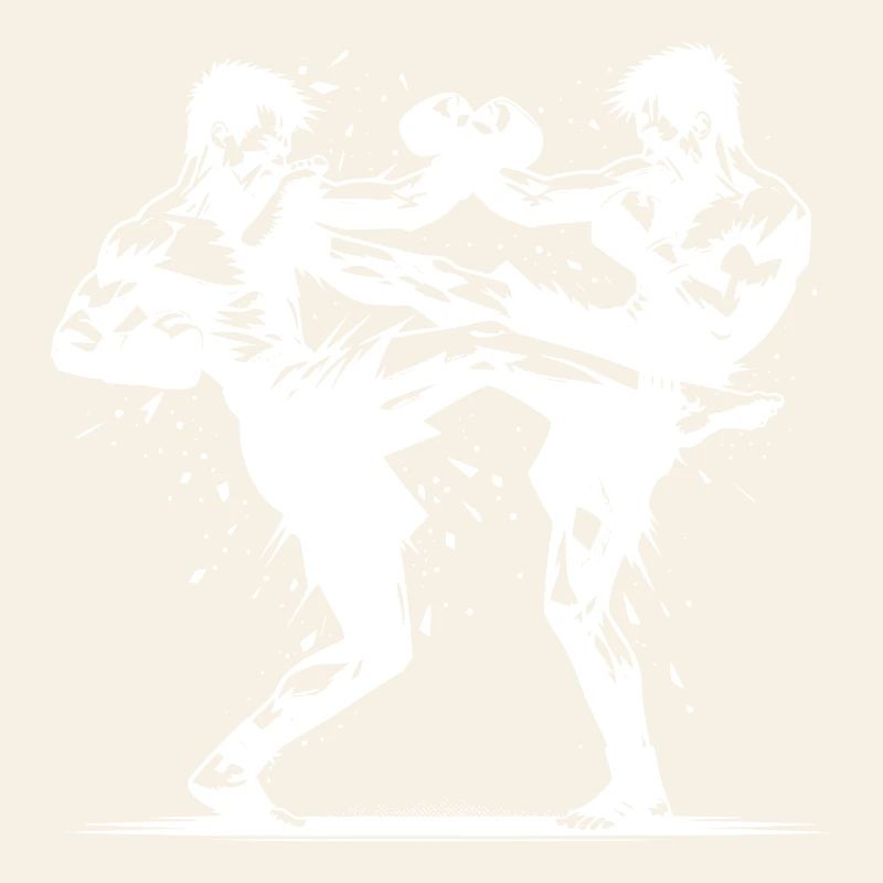 Doppelschlag Thai Boxing der Ring brennt heftig