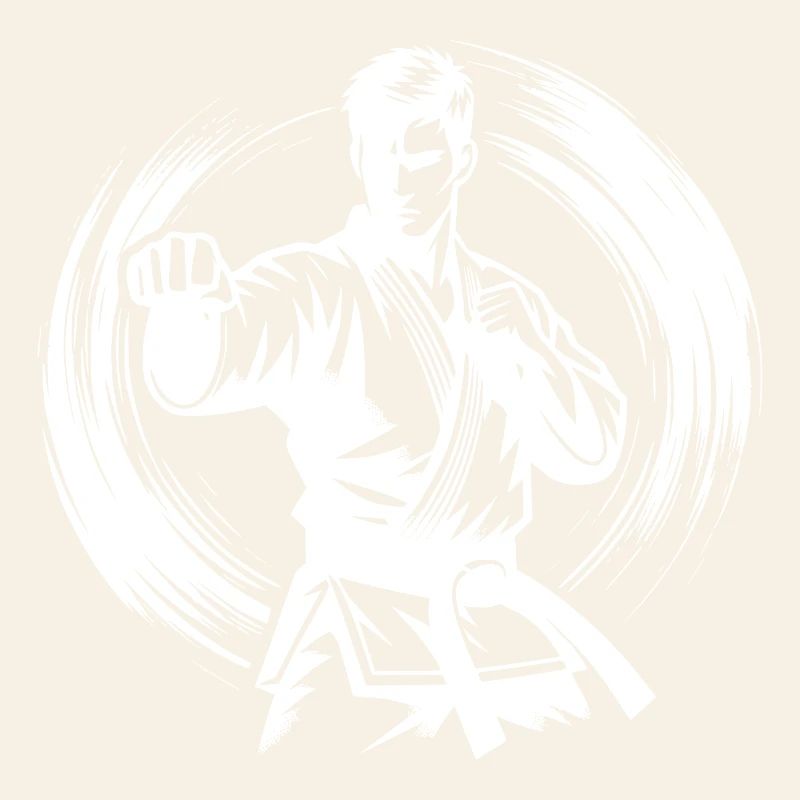 Silhouette de Karaté Parfaite en Combat Dynamique