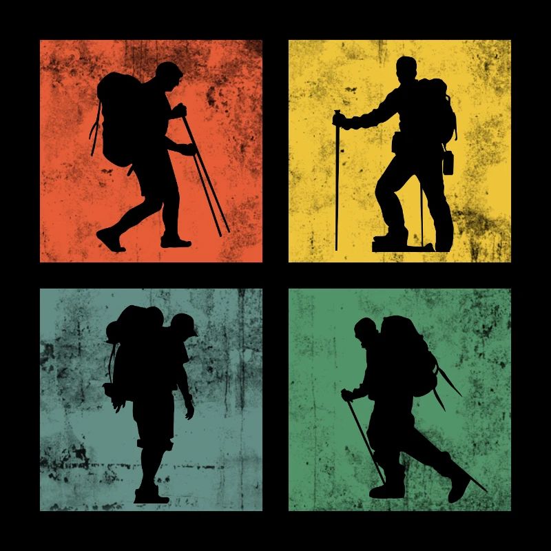 Hiking Hike Mountains Retro