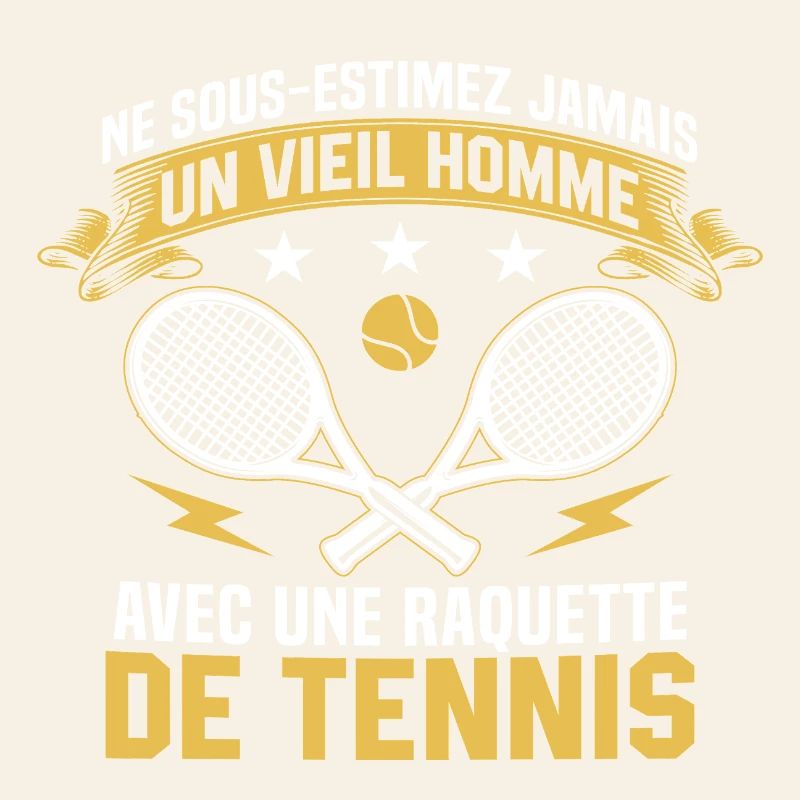 Old man with a tennis racket