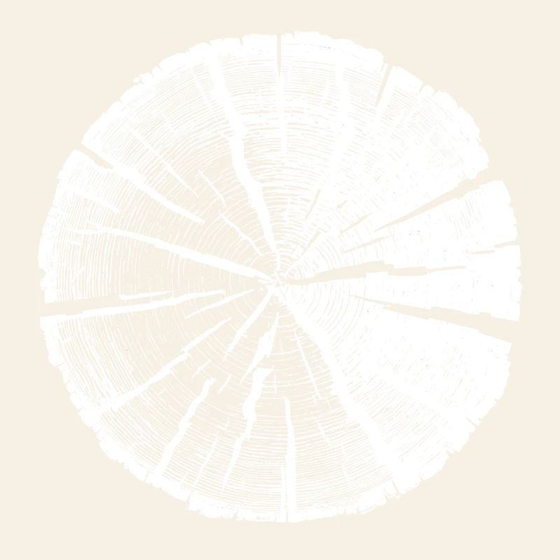 Tree Slice White – Annual Rings Natural Design