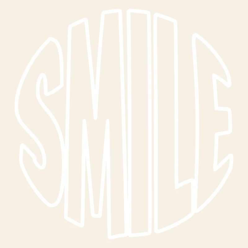 Clear smile lettering with contours