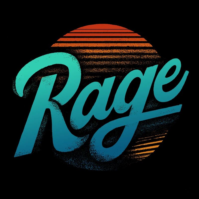 Lettrage Rétro Néon Rage