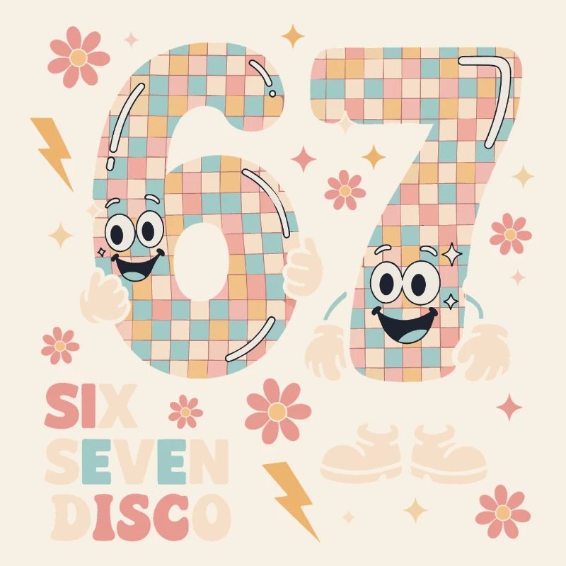 Funny Disco Ball Retro Party Gift Six Seven