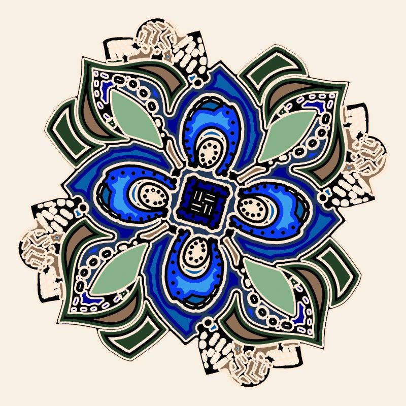 Fleur de mandala extravagante sarcelle