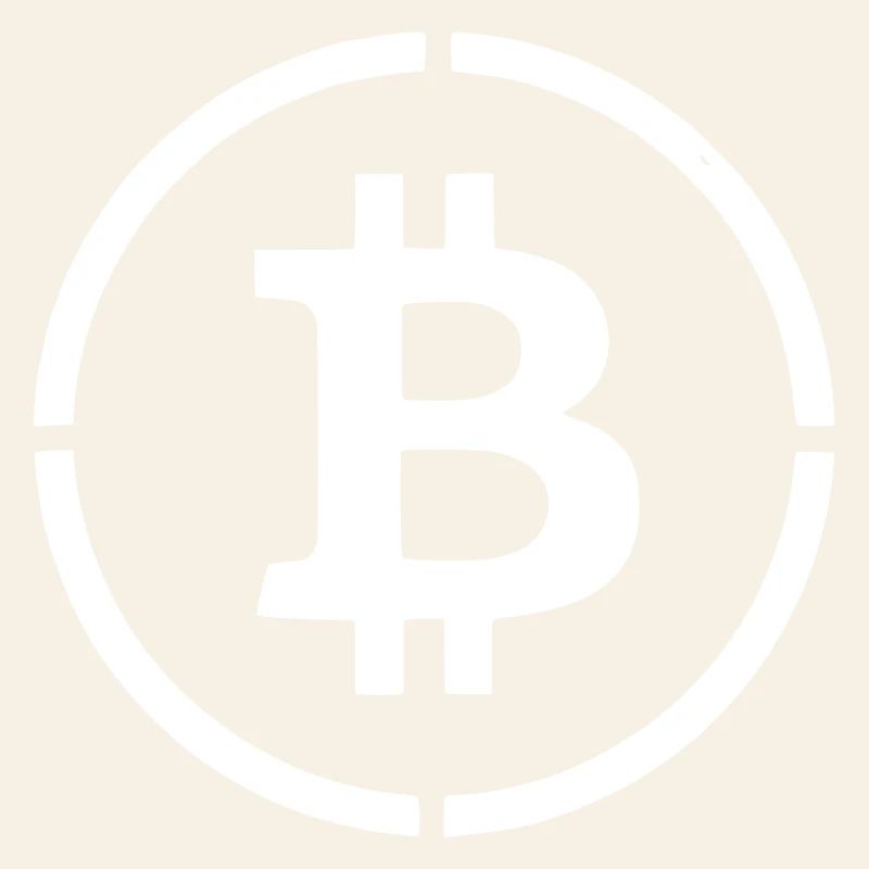 Bitcoin Logo B-Symbol Stencil Vektor