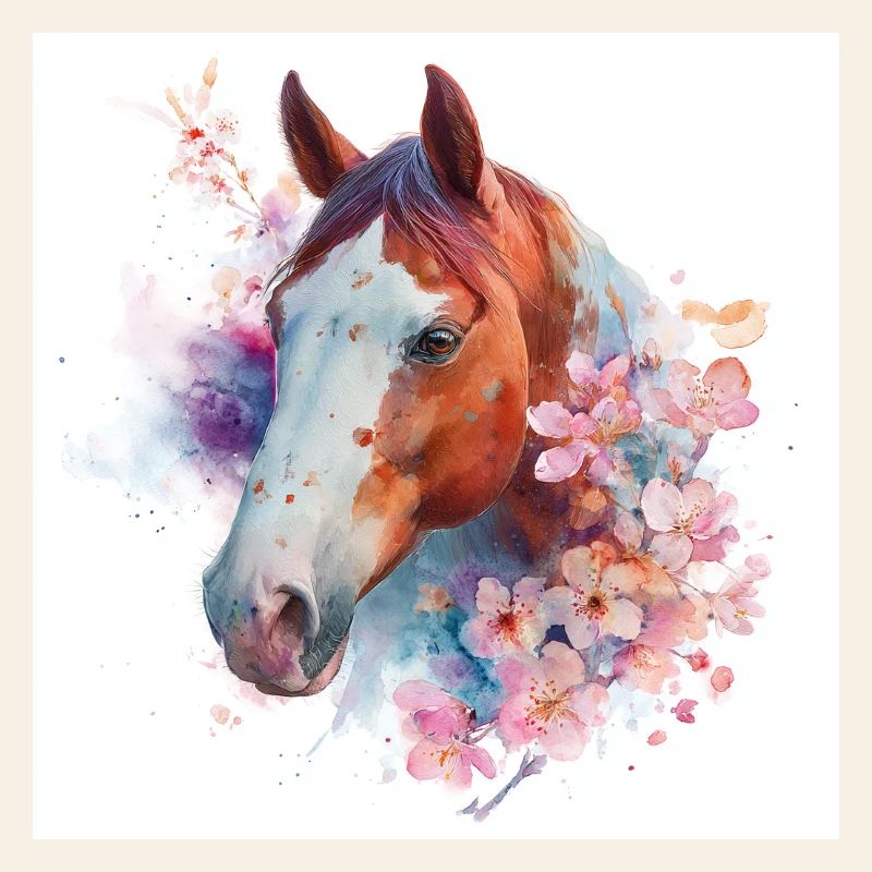 Floraison de cheval aquarelle
