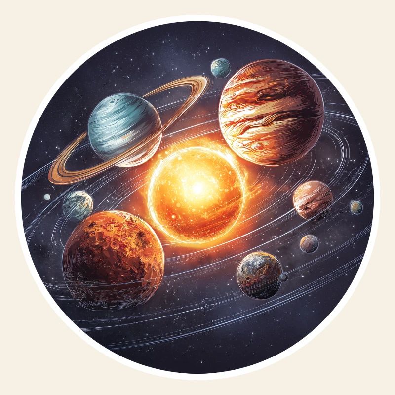 Astronomy Space Solar System Planets Orbit Graphic