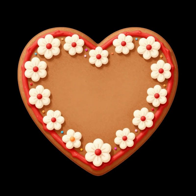 Lebkuchenherz Blumen Herz Geschenk Valentinstag