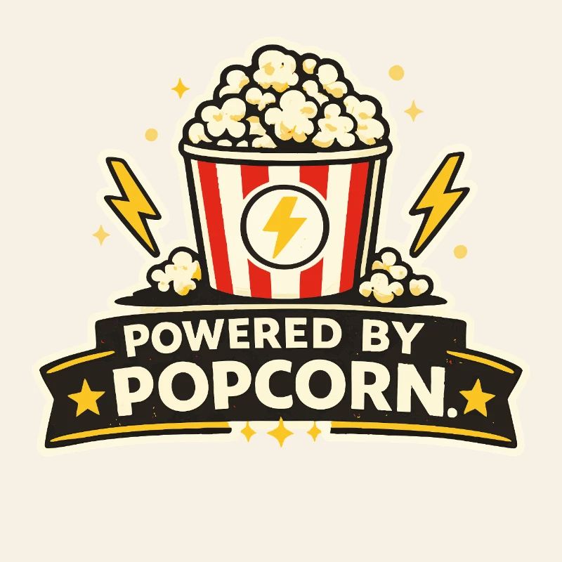 Propulsé par le pop-corn – Motif de snack de film