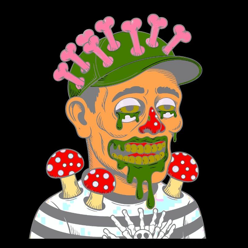 Portrait de zombie champignon avec champignons