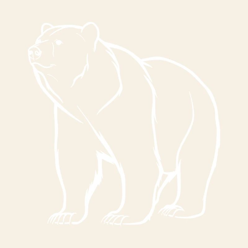 Minimalist bear silhouette and symbolic logo