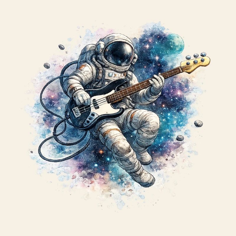 Astronaute spatial avec basse