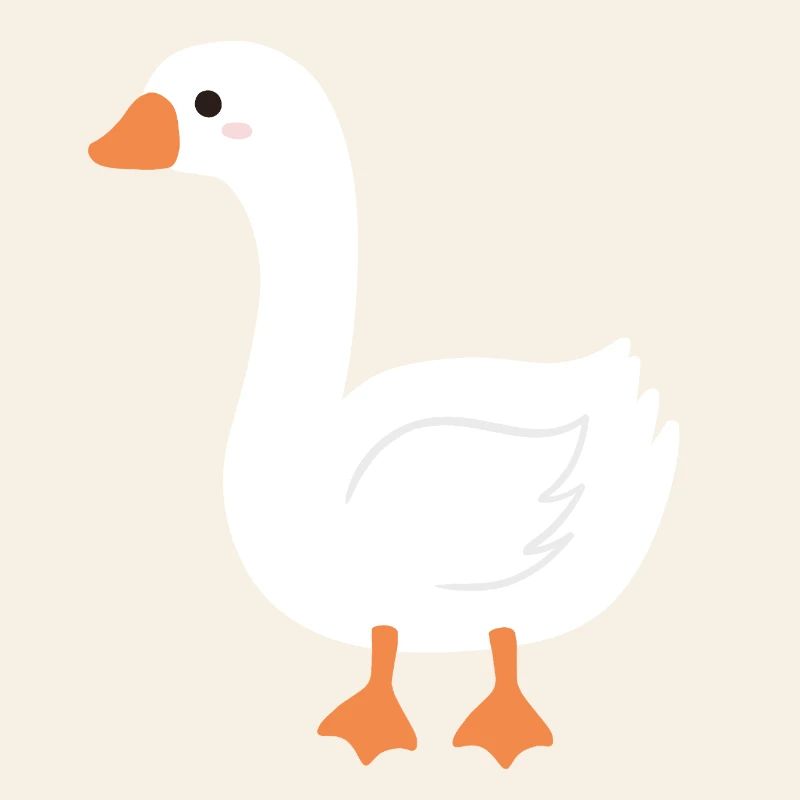 Goose Cartoon Orange Beak