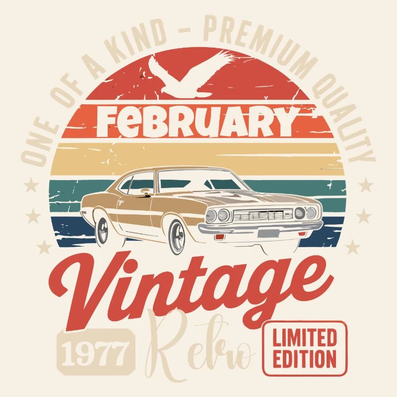 Vintage-Retro-Jubiläumsgeschenk vom Februar 1977